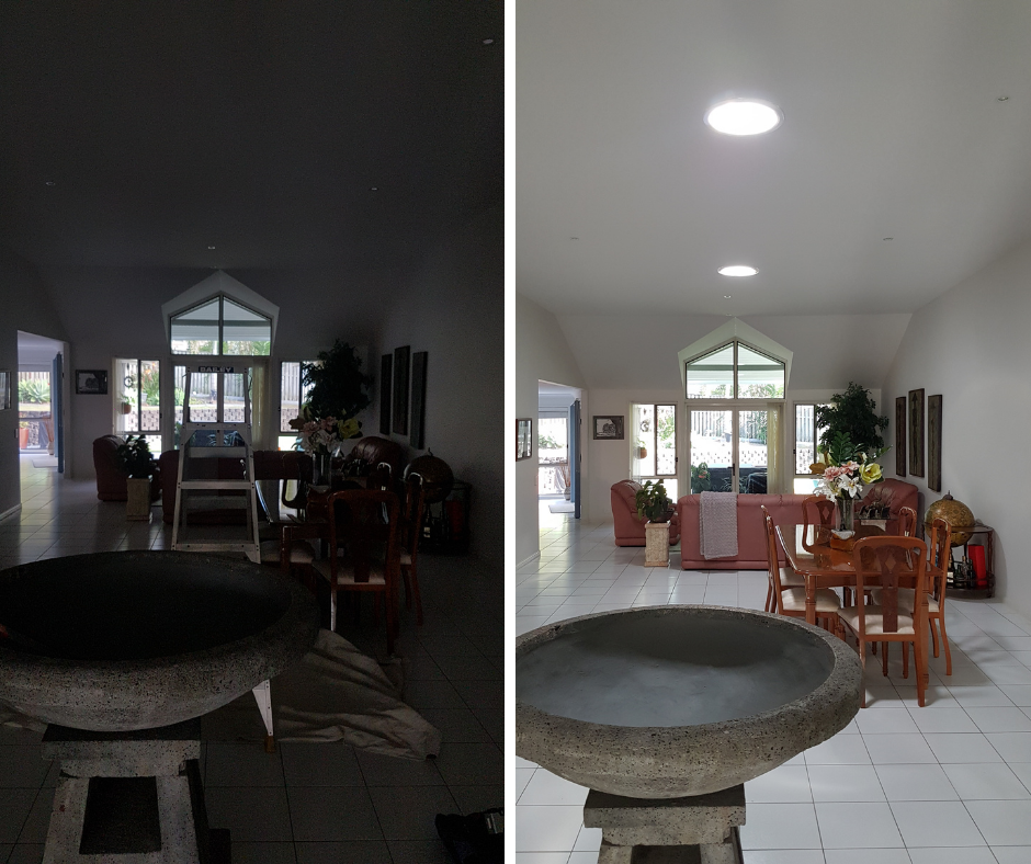 Lounge before after